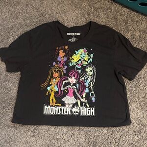 Monster High Black Tee with Colorful Characters